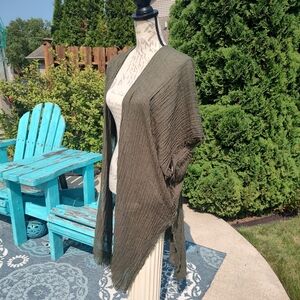 Sonoma Olive Green One Size Flowy Kimono Shawl! NWT